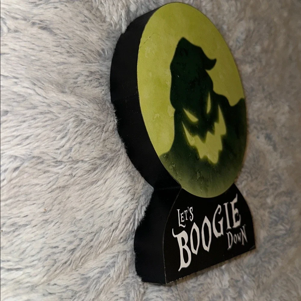 Disney Nightmare Before Christmas Oogie Boogie Let's Boogie Down Wood Table Sign